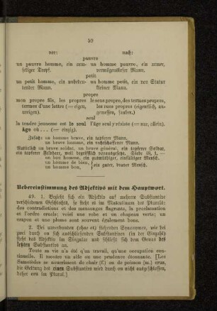 Uebereinstimmung des Adjektivs mit dem Hauptwort.