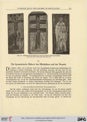 V. Die byzantinische Malerei des Mittelalters und der Neuzeit