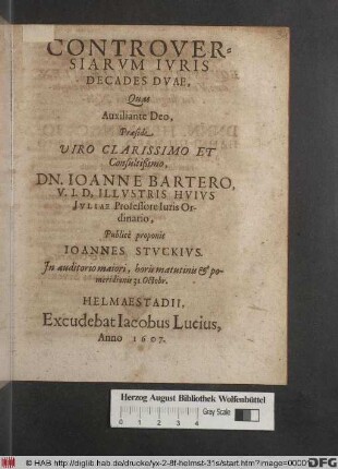 Controversiarum Iuris Decades Duae