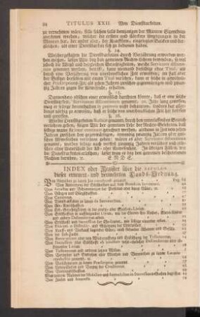 Index oder Register über die Titulen dieser erneuert- und vermehrten Lands-Ordnung.