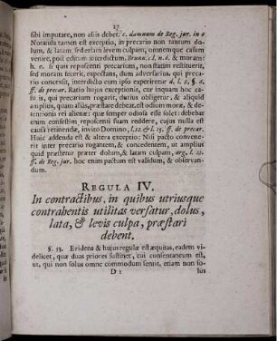 Regula IV. In contractibus, in quibus utriusque contrahentis utilitas versatur ...