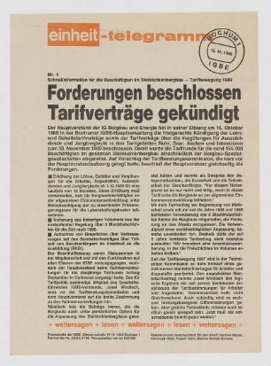 "Forderungen beschlossen. Tarifverträge gekündigt"