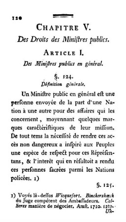 Chapitre V. Des Droits des Ministres publics.