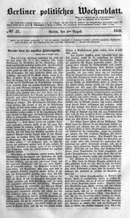 No 31, 4. August 1838