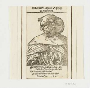 Bildnis Albertus Magnus, aus: Nicolas Reusner, "Kontrafakturbuch", Straßburg 1587
