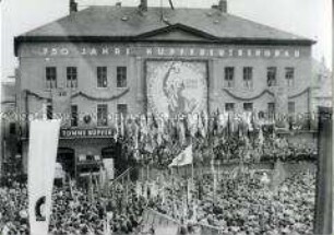 Festumzug in Eisleben zur 750-Jahr-Feier des Kupfererzbergbaus