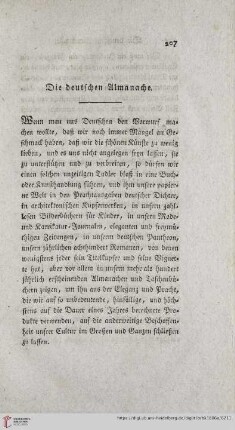 Die deutschen Almanache