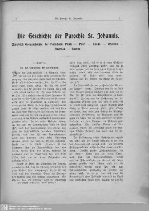 1. Bis zur Einführung der Reformation