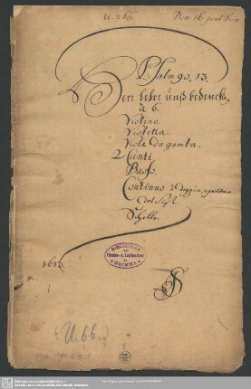 Herr lehre uns bedenken dass wir sterben müssen - Mus.1857-E-507 : V (3), strings, bc