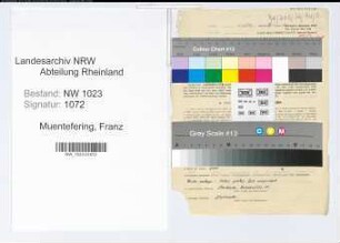 Entnazifizierung Franz Muentefering , geb. 20.08.1897 (Verw.Oberinspektor)
