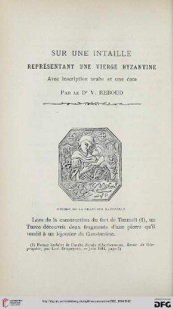 Sér. 3: Sur une intaille représentant une vierge byzantine : avec inscription arabe et une date