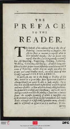 The preface to the reader