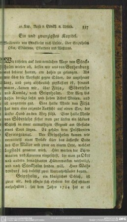 Ein und zwanzigstes Kapitel. Reiseroute von Stockholm nach Upsala