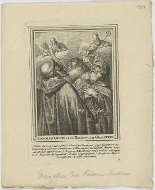 Gruppenbildnis des Carolus Granellus, des Rhedonus und des Gualterus