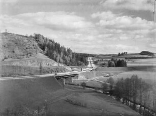 Autobahn : Thüringen. Blick auf Autobahn