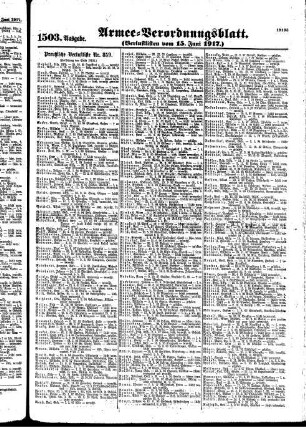 1503.Ausgabe. Freitag, 15. Juni 1917