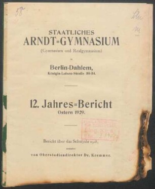 1928/29: Jahresbericht ... - 1928/29