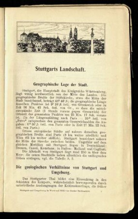 Die geologischen Verhältnisse von Stuttgart und Umgebung.