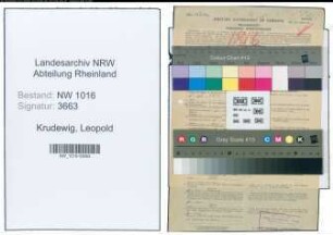 Entnazifizierung Leopold Krudewig , geb. 15.04.1876 (Rektor)