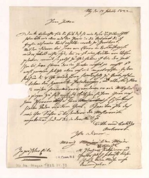 Brief von Moritz Maximilian Mayer an Joseph Heller