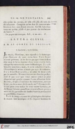 (Lettre CLXXXI - CXC)