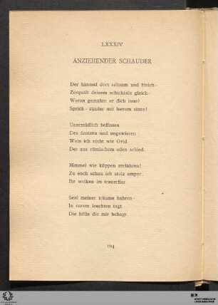 LXXXIV. Anziehender Schauder