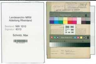 Entnazifizierung Max Schmitz , geb. 08.04.1898 (Werkmeister)