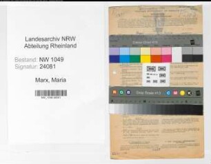 Entnazifizierung Maria Marx , geb. 09.03.1902 (Stadtangestellte)