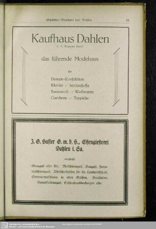 Anzeigen : Geschäfts-Anzeigen von Dahlen und Wermsdorf