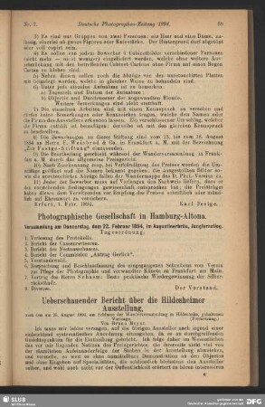 Ueberschauender Bericht über die Hildesheimer Ausstellung