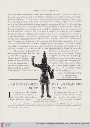 Les récentes acquisitions du Musée du Louvre : au département des antiquités Égyptiennes
