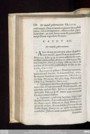 Caput XII. De mundi gubernatione.