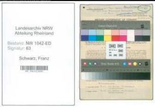 Entnazifizierung Franz Schwarz , geb. 19.09.1904 (Studienassessor)