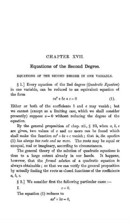 Chapter XVII. Equations of the Second Degree.