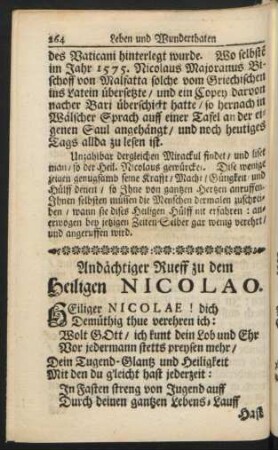 Andächtiger Rueff zu dem Heiligen Nicolao