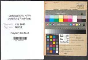 Entnazifizierung Gertrud Kayser , geb. 31.05.1891 (Lehrerin)