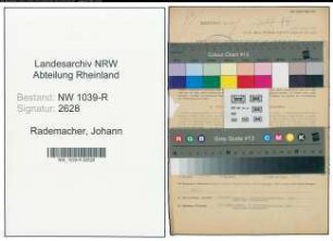 Entnazifizierung Johann Rademacher , geb. 31.05.1902 (Strassenwaerter)