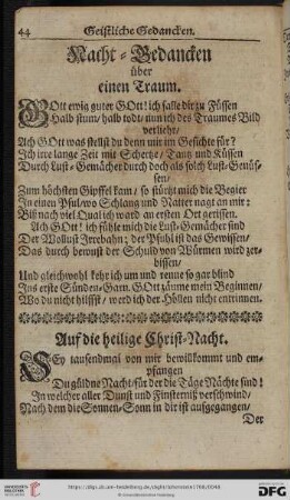 Geistliche Gedancken auf die heilige Christ-Nacht