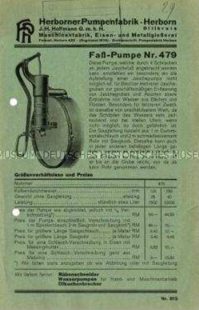 Faß-Pumpe Nr. 479 und Zubehör zu Jauchepumpen