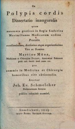 De polypis cordis : dissertatio inauguralis