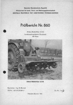 Anbau-Bodenfräse U 510