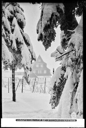 Zinnwald im Erzgebirge, Lugsteinbaude im Winter