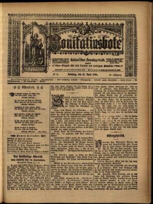 Erste Ausgabe vom Sonntag, den 15. April 1906.