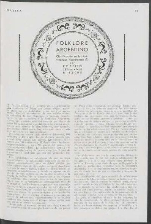 Folklore argentino - Clasificación de las Adivinanzas rioplatenses (1)