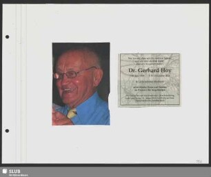 Traueranzeige Dr. Gerhard Hoy