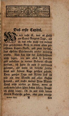 Schelmuffsky's wahrhafftige curiöse und sehr gefährliche Reisebeschreibung zu Wasser und Lande, 2