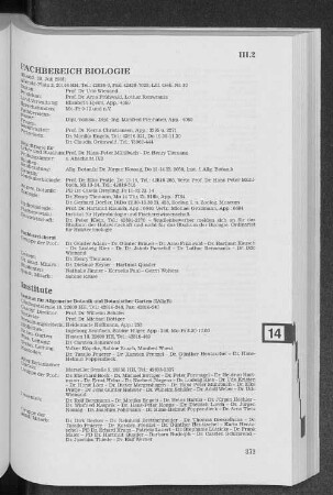 Fachbereich Biologie