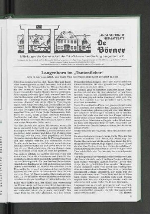 Langenhorn im "Tantenfieber" oder es war unmöglich, von Tante Tine und Tante Mine nicht gefesselt zu sein