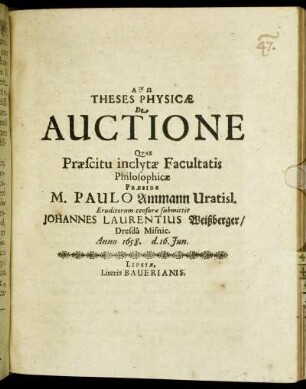 Theses Physicae De Auctione