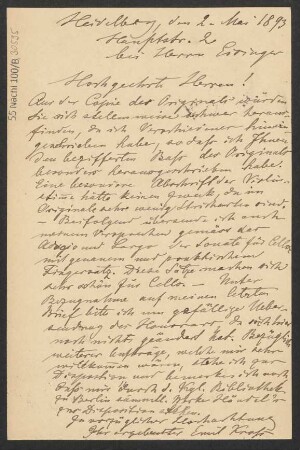 Brief an B. Schott's Söhne : 02.05.1893